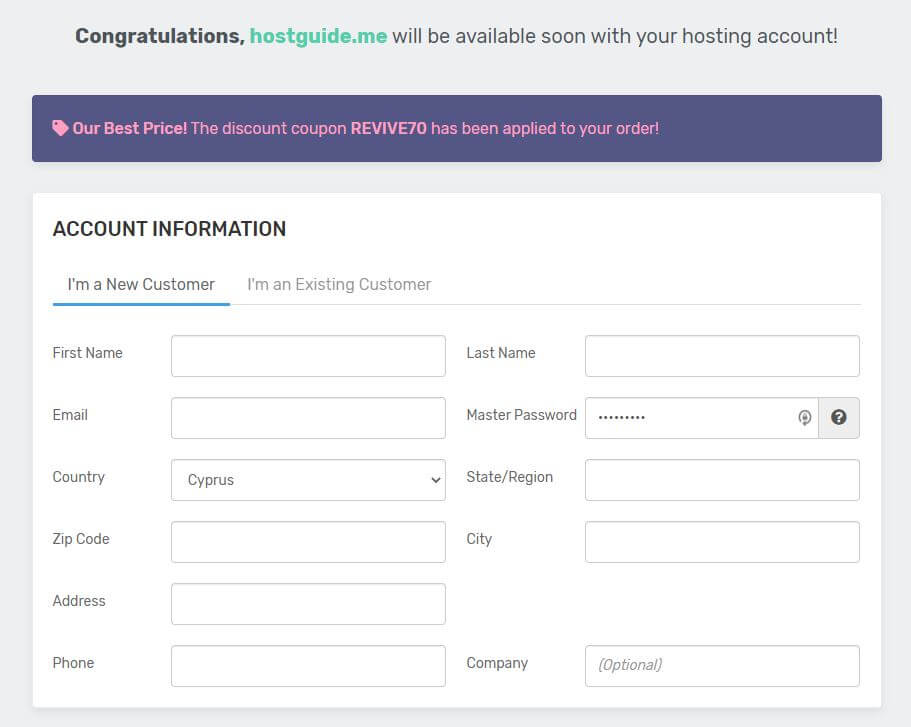 registration account details